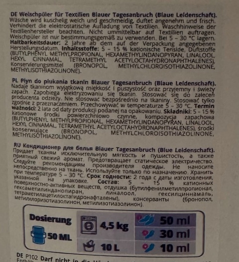 Königliche Wäsche Blauer Tagesanbruch płyn do płukania tkanin 1,8 l 72 płukania