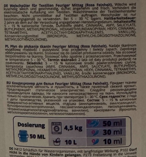 Königliche Wäsche Feuriger Mittag niemiecki płyn do płukania tkanin 1,8 l 72 płukania