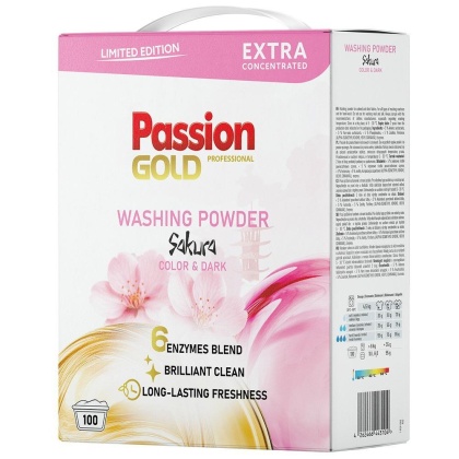Passion Gold Professional Sakura Kwiat Wiśni proszek do prania kolorów i ciemnych tkanin 5,5 kg 100 prań