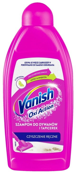 Vanish Oxi Action szampon do ręcznego prania dywanów i tapicerki 500 ml - cytrynowy