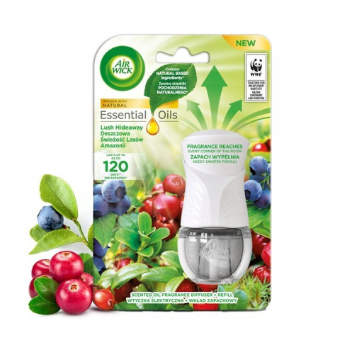AIR WICK Dyfuzor+Wkład Deszczowa Świeżość Lasów Amazonii KOMPLET 19ml AIR WICK Dyfuzor+Wkład Deszczowa Świeżość Lasów Amazonii KOMPLET 19ml