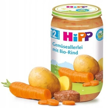 HIPP BIO ROZMAITOŚCI WARZYWNE Z WOŁOWINĄ 12m 250g HIPP BIO ROZMAITOŚCI WARZYWNE Z WOŁOWINĄ 12m 250g