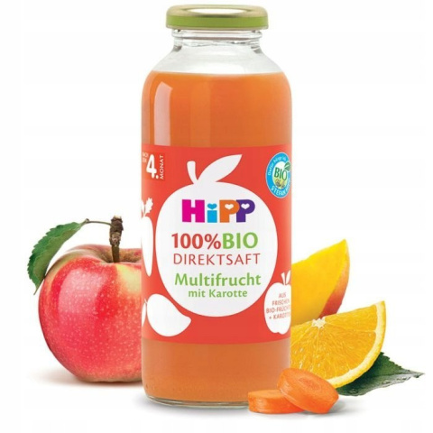 HIPP BIO SOK OWOCOWY Z MARCHEWKĄ I MANGO 330ml 5m 100% HIPP BIO SOK OWOCOWY Z MARCHEWKĄ I MANGO 330ml 5m 100%