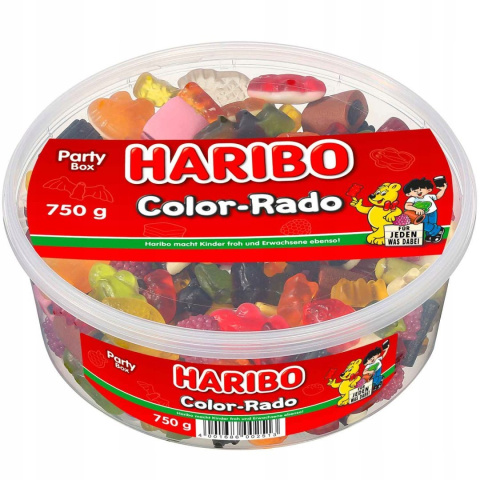 Haribo Color-Rado Żelki 750 g z Niemiec Lukrecja Haribo Color-Rado Żelki 750 g z Niemiec Lukrecja