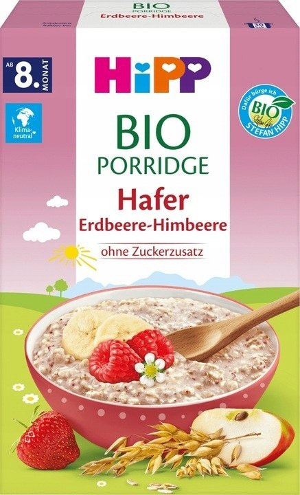 Hipp BIO Owsianka Truskawkami Malinamy 250g 8m Hipp BIO Owsianka Truskawkami Malinamy 250g 8m