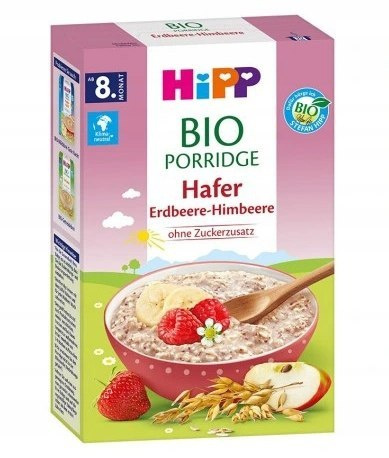 Hipp BIO Owsianka Truskawkami Malinamy 250g 8m Hipp BIO Owsianka Truskawkami Malinamy 250g 8m