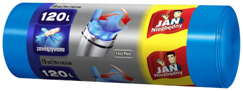 Jan Niezbędny EASY PACK ZAWIĄZYWANE NIEBIESKIE WORKI NA ŚMIECI 120L 15SZTUK Jan Niezbędny EASY PACK ZAWIĄZYWANE NIEBIESKIE WORKI NA ŚMIECI 120L 15SZTUK