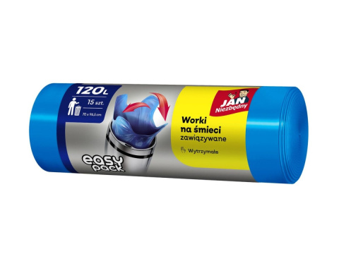 Jan Niezbędny EASY PACK ZAWIĄZYWANE NIEBIESKIE WORKI NA ŚMIECI 120L 15SZTUK Jan Niezbędny EASY PACK ZAWIĄZYWANE NIEBIESKIE WORKI NA ŚMIECI 120L 15SZTUK