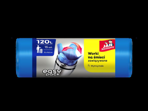 Jan Niezbędny EASY PACK ZAWIĄZYWANE NIEBIESKIE WORKI NA ŚMIECI 120L 15SZTUK Jan Niezbędny EASY PACK ZAWIĄZYWANE NIEBIESKIE WORKI NA ŚMIECI 120L 15SZTUK