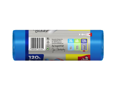 Jan Niezbędny EASY PACK ZAWIĄZYWANE NIEBIESKIE WORKI NA ŚMIECI 120L 15SZTUK Jan Niezbędny EASY PACK ZAWIĄZYWANE NIEBIESKIE WORKI NA ŚMIECI 120L 15SZTUK
