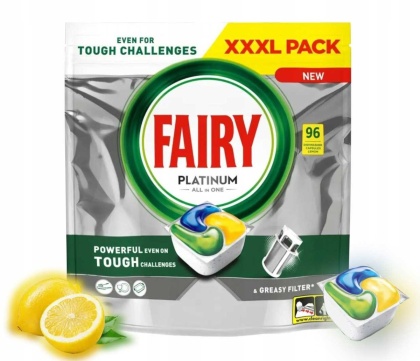 Fairy Platinum All In One do zmywarki cytrynowe 96 Sztuk
