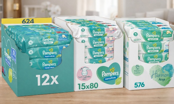 Najlepsze chusteczki nawilżane w 2026 - Pampers Fresh Clean, Sensitive i Harmonie