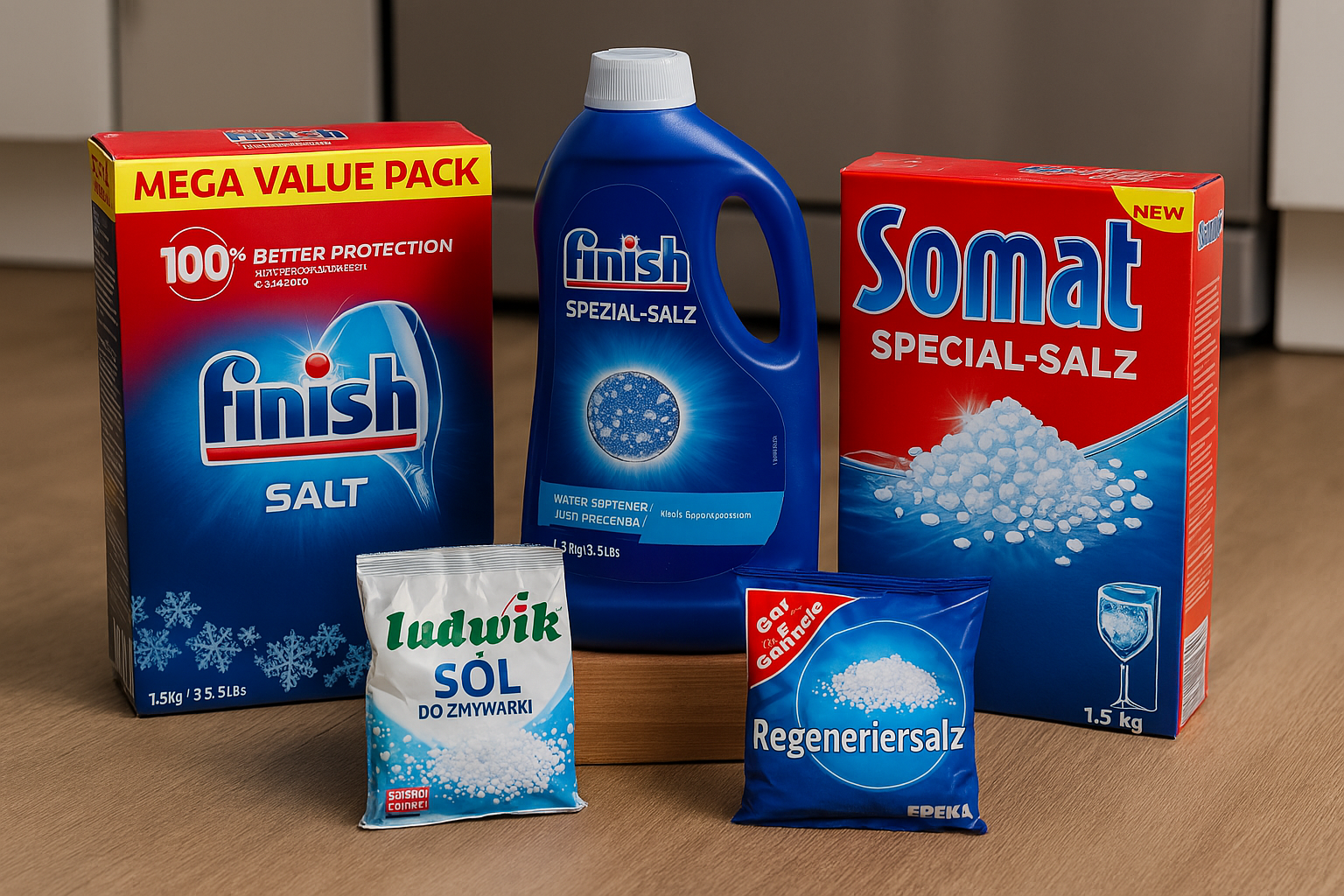 Sól do zmywarki – Finish, Somat, G&G, Ludwik
